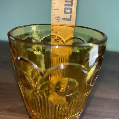 Bartlett Collins Bullseye Stemmed Water Goblet Amber Vintage 1960s Replacement - Thumbnail 10