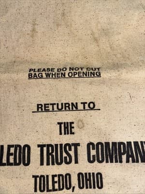 Vintage Cloth Bank Bag Toledo Trust Company of Toledo, Ohio Money Cash - Thumbnail 3