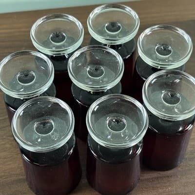 VTG Luminarc Of France Garnet Red Set Of 8 Mini Tinny Sherry Shot glass Footed - Thumbnail 5