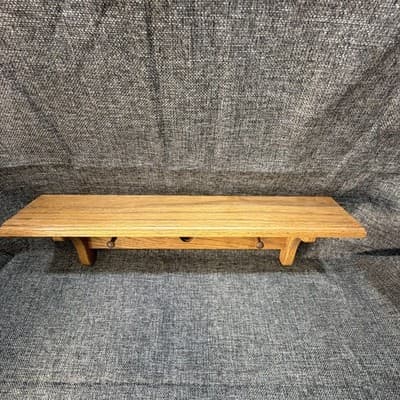 Vintage Wood Wall Shelf Heart Cutout 2 Pegs 18” Farmhouse Cottagecore Rustic - Thumbnail 4