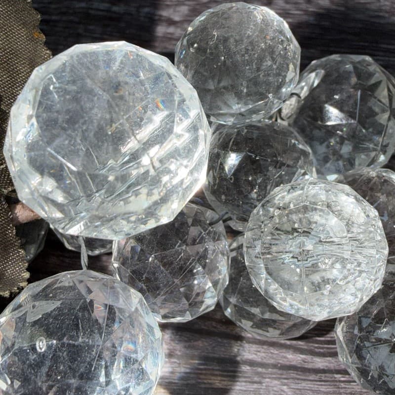 Vintage MCM Faceted Clear Yellow Lucite Grape Cluster Decor Pair With Wire - Thumbnail 16