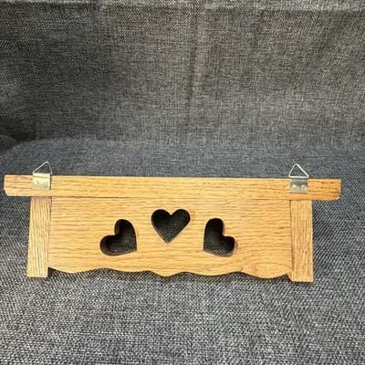 Vintage Wood Country Heart Cutout Shelf Cottagecore Grannycore 12”x3.25”x3.5” - Thumbnail 10