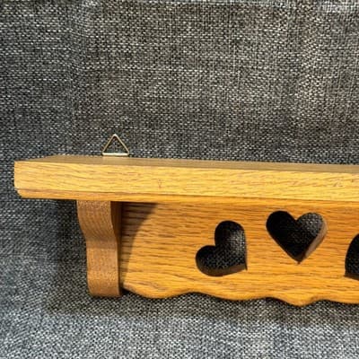 Vintage Wood Country Heart Cutout Shelf Cottagecore Grannycore 12”x3.25”x3.5” - Thumbnail 4