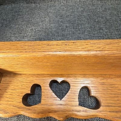 Vintage Wood Country Heart Cutout Shelf Cottagecore Grannycore 12”x3.25”x3.5” - Thumbnail 11