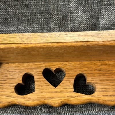 Vintage Wood Country Heart Cutout Shelf Cottagecore Grannycore 12”x3.25”x3.5” - Thumbnail 5