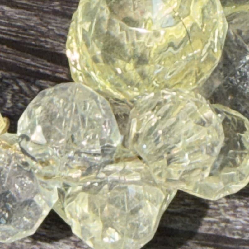 Vintage MCM Faceted Clear Yellow Lucite Grape Cluster Decor Pair With Wire - Thumbnail 3