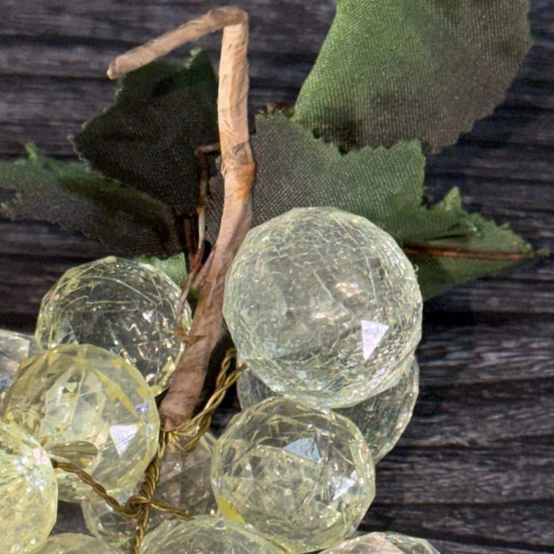 Vintage MCM Faceted Clear Yellow Lucite Grape Cluster Decor Pair With Wire - Thumbnail 8