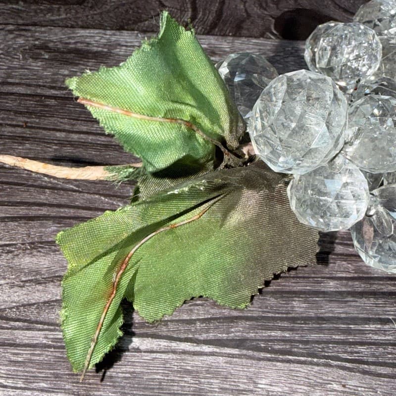 Vintage MCM Faceted Clear Yellow Lucite Grape Cluster Decor Pair With Wire - Thumbnail 18