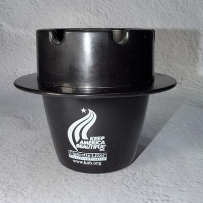 Keep America Beautiful Cigarette Butt Bucket Ashtray Promo Car Cup Holder Easy