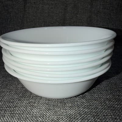 Corelle Classic Winter Frost White Soup Bowls Set of 6 Made In USA 6.25” Solid