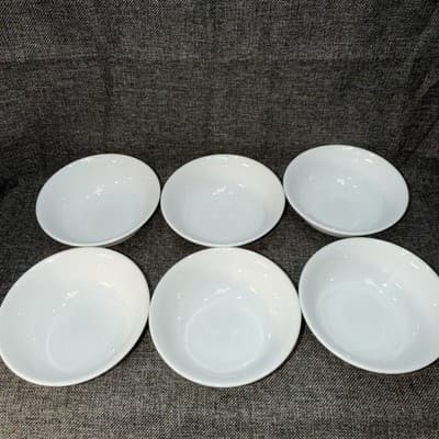 Corelle Classic Winter Frost White Soup Bowls Set of 6 Made In USA 6.25” Solid - Thumbnail 3