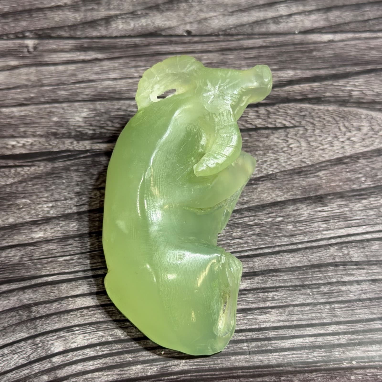 Hand Carved Jade-Look Water Buffalo Figurine Vintage Style Unique Decorative - Thumbnail 6