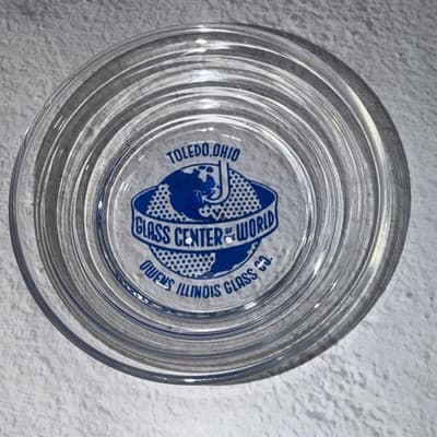Owens Illinois Glass Center Of The World Toledo Ohio Vintage Tray Dish Glass