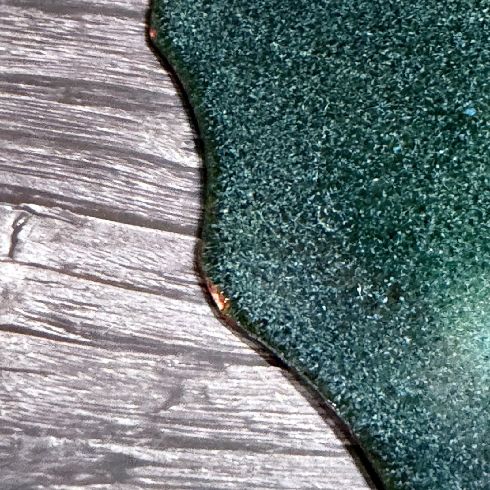 MCM Enamel On Copper Abstract Trinket Dish Plate Green Amber Metal Soap Dish - Thumbnail 10