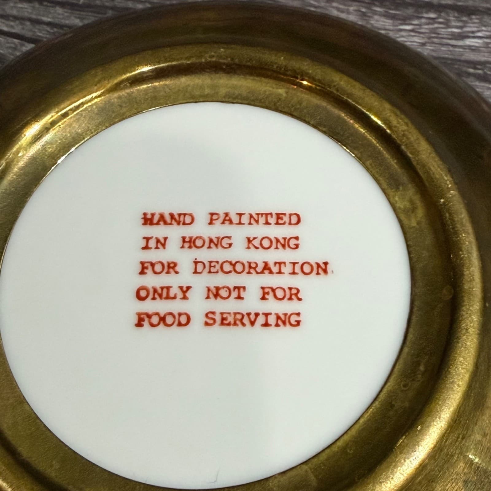 Hand-Painted Decorative Bowl With 100 Horse Motif & Copper Rim Oriental Dish - Thumbnail 6