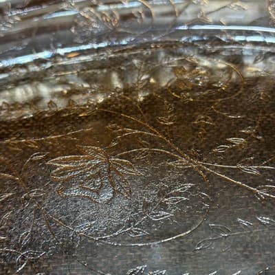 Vintage Jeannette Glass Co. Floragold Louisa Oval Serving Platter ~ 12 in. - Thumbnail 6