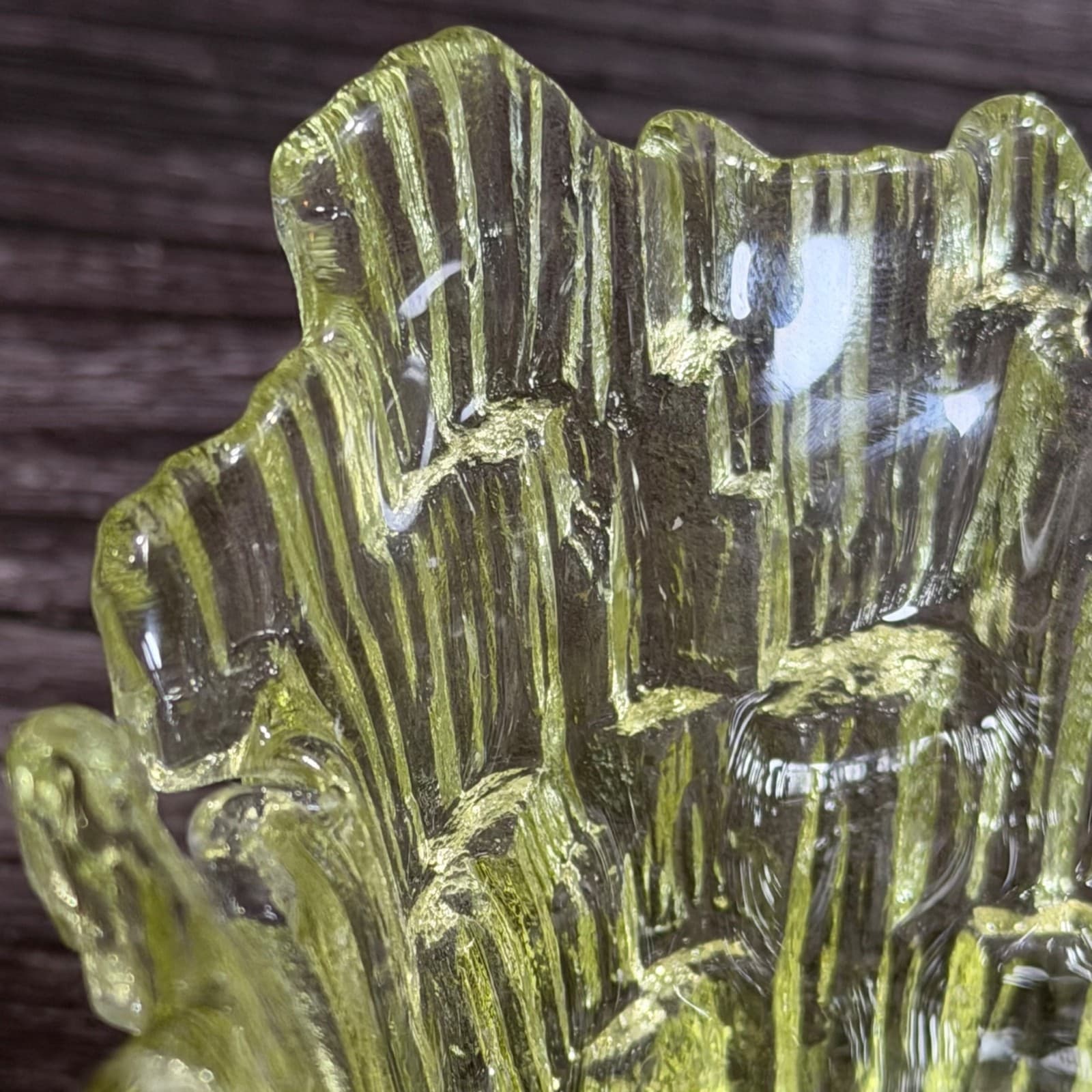 Dalzell-Viking Glass Yellow Icicle Glimmer Candle Tealight Holder VTG Home Décor - Thumbnail 11