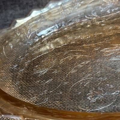 Vintage Jeannette Glass Co. Floragold Louisa Oval Serving Platter ~ 12 in. - Thumbnail 5