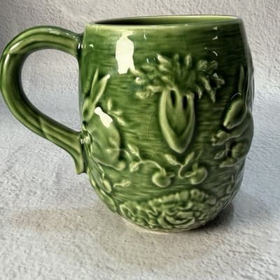 Bordallo Pinheiro Portugal Green Bunny Rabbit Mug Ceramic Coffee or Tea Cup - Thumbnail 5