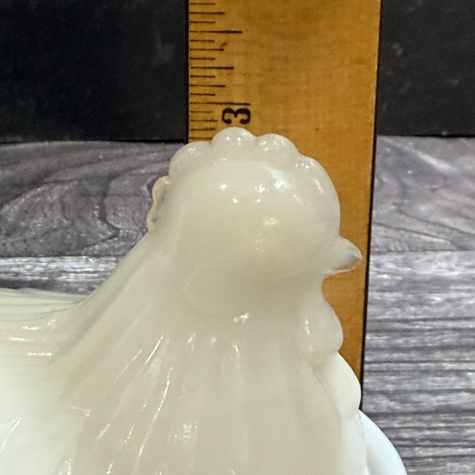 Hen On Nest Dish With Lid Hazel Atlas Platonite Opaline Milk Glass Smaller Size - Thumbnail 12