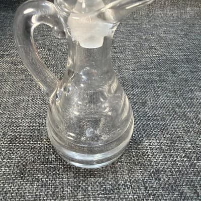 Vintage Heisey Glassware Glass #1485 Saturn Oil Cruet Stopper Crystal Clear - Thumbnail 2