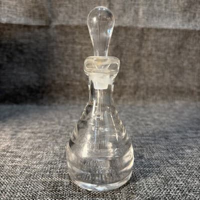 Vintage Heisey Glassware Glass #1485 Saturn Oil Cruet Stopper Crystal Clear - Thumbnail 5