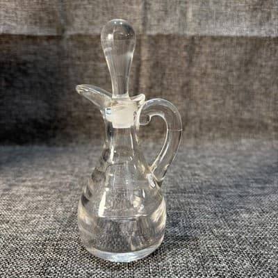 Vintage Heisey Glassware Glass #1485 Saturn Oil Cruet Stopper Crystal Clear - Thumbnail 6