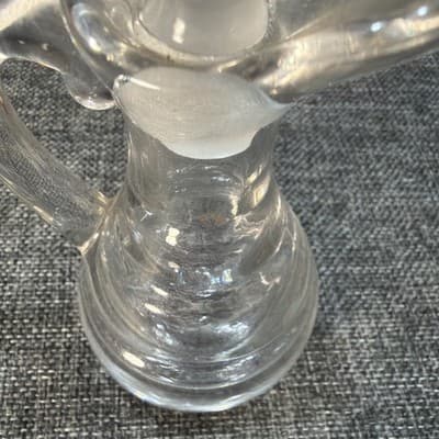 Vintage Heisey Glassware Glass #1485 Saturn Oil Cruet Stopper Crystal Clear - Thumbnail 3