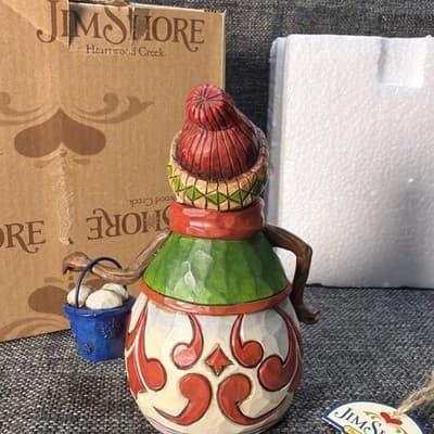 Jim Shore Heartwood Creek Snowman “Snowball Fight, Anyone?” 4027715 Christmas - Thumbnail 6