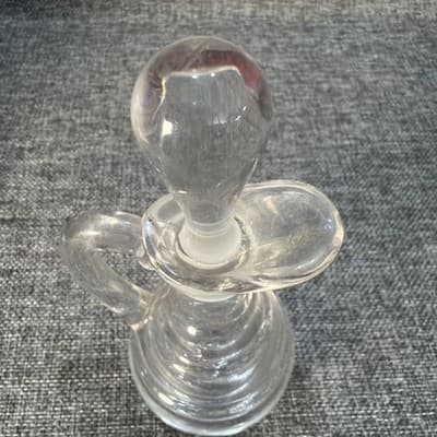 Vintage Heisey Glassware Glass #1485 Saturn Oil Cruet Stopper Crystal Clear - Thumbnail 4