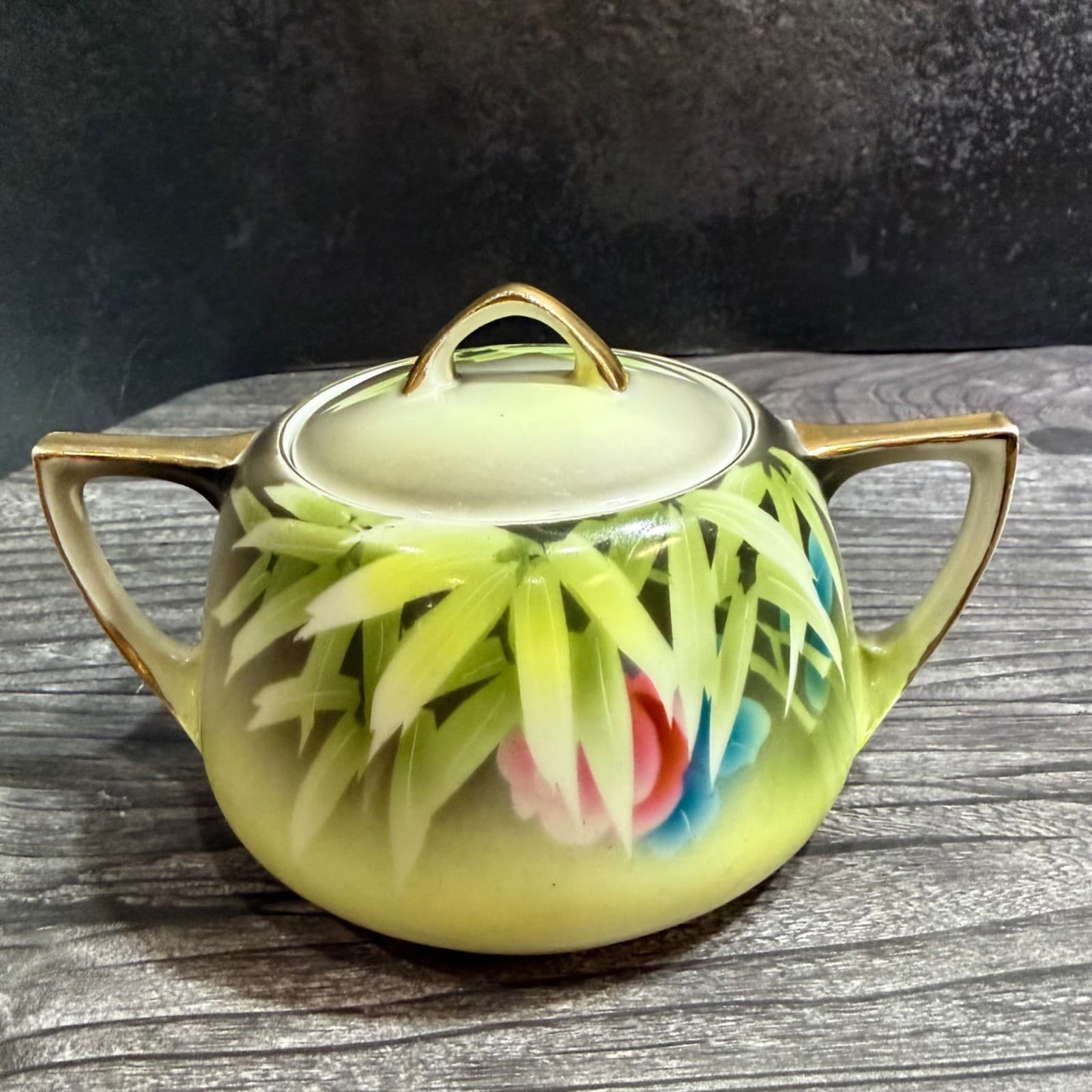 Hand-Painted Meito China VTG Porcelain Cream & Sugar Set Bamboo & Floral Design - Thumbnail 12