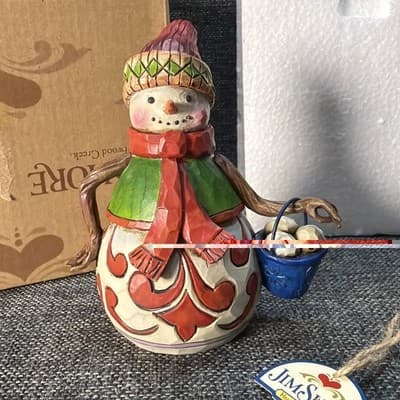 Jim Shore Heartwood Creek Snowman “Snowball Fight, Anyone?” 4027715 Christmas - Thumbnail 4