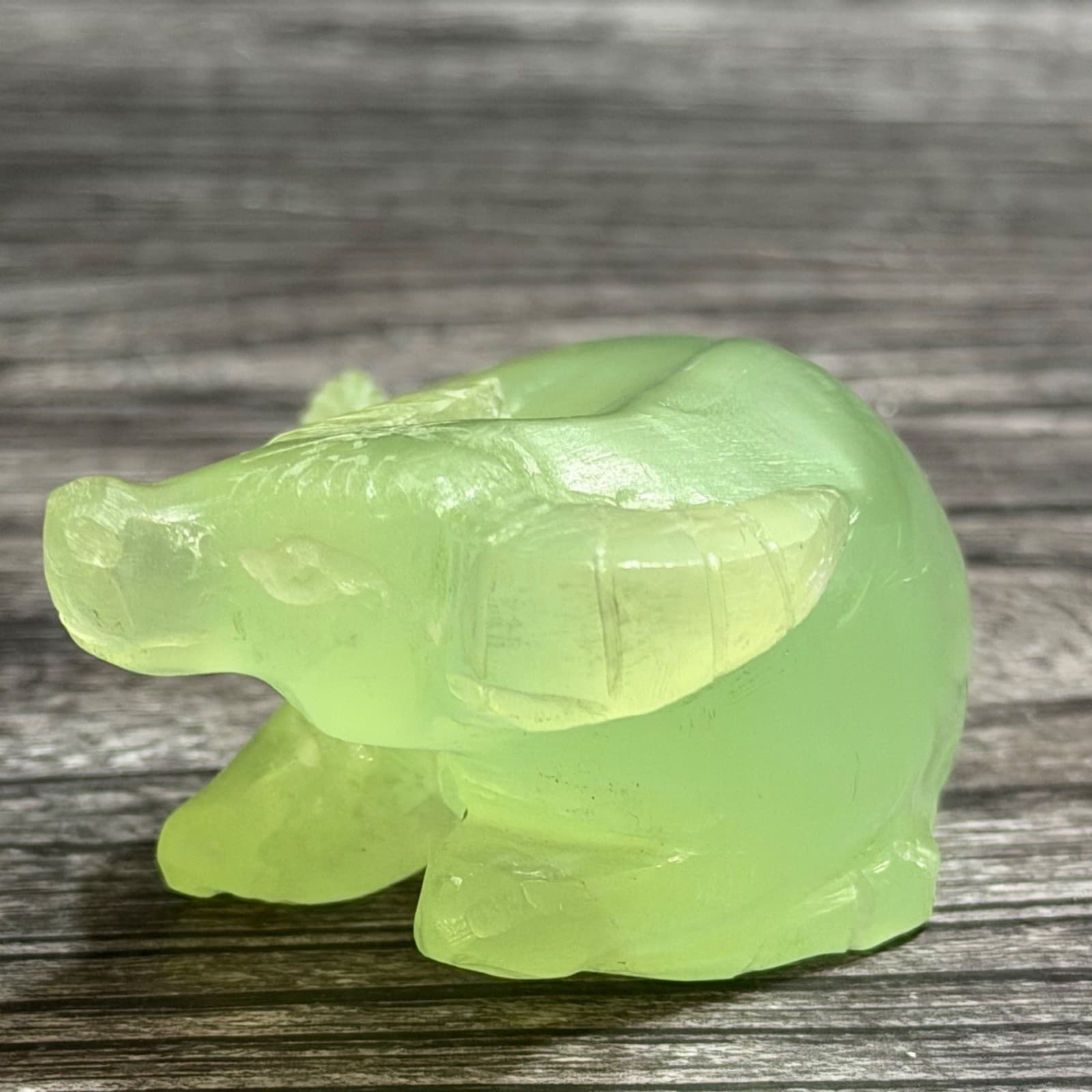 Hand Carved Jade-Look Water Buffalo Figurine Vintage Style Unique Decorative - Thumbnail 3