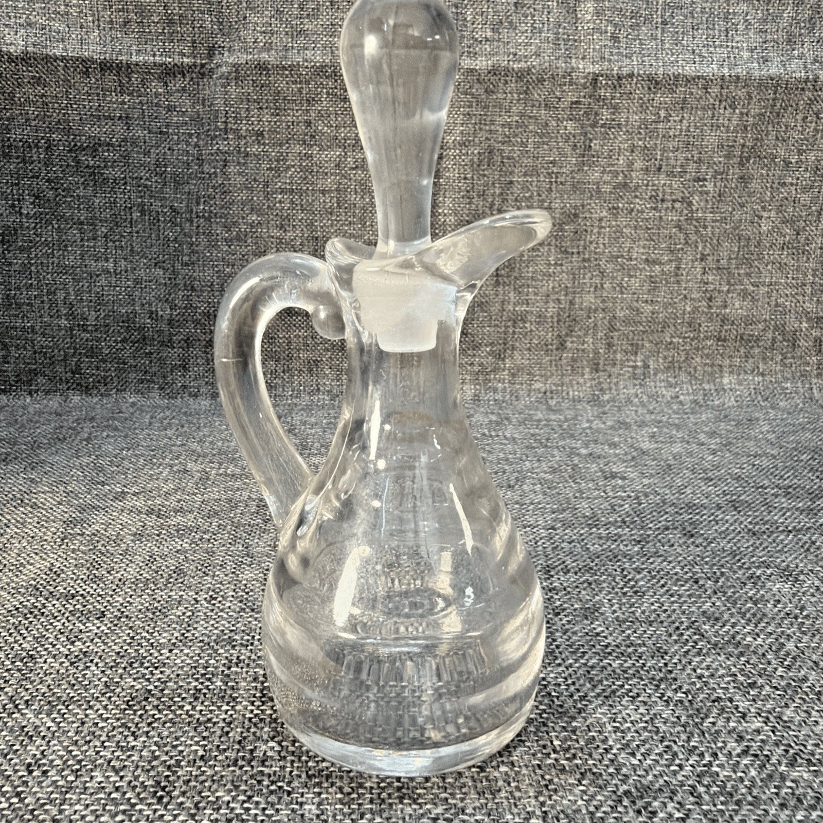 Vintage Heisey Glassware Glass #1485 Saturn Oil Cruet Stopper Crystal Clear