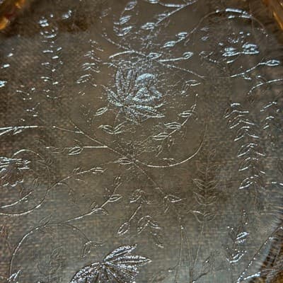 Vintage Jeannette Glass Co. Floragold Louisa Oval Serving Platter ~ 12 in. - Thumbnail 13