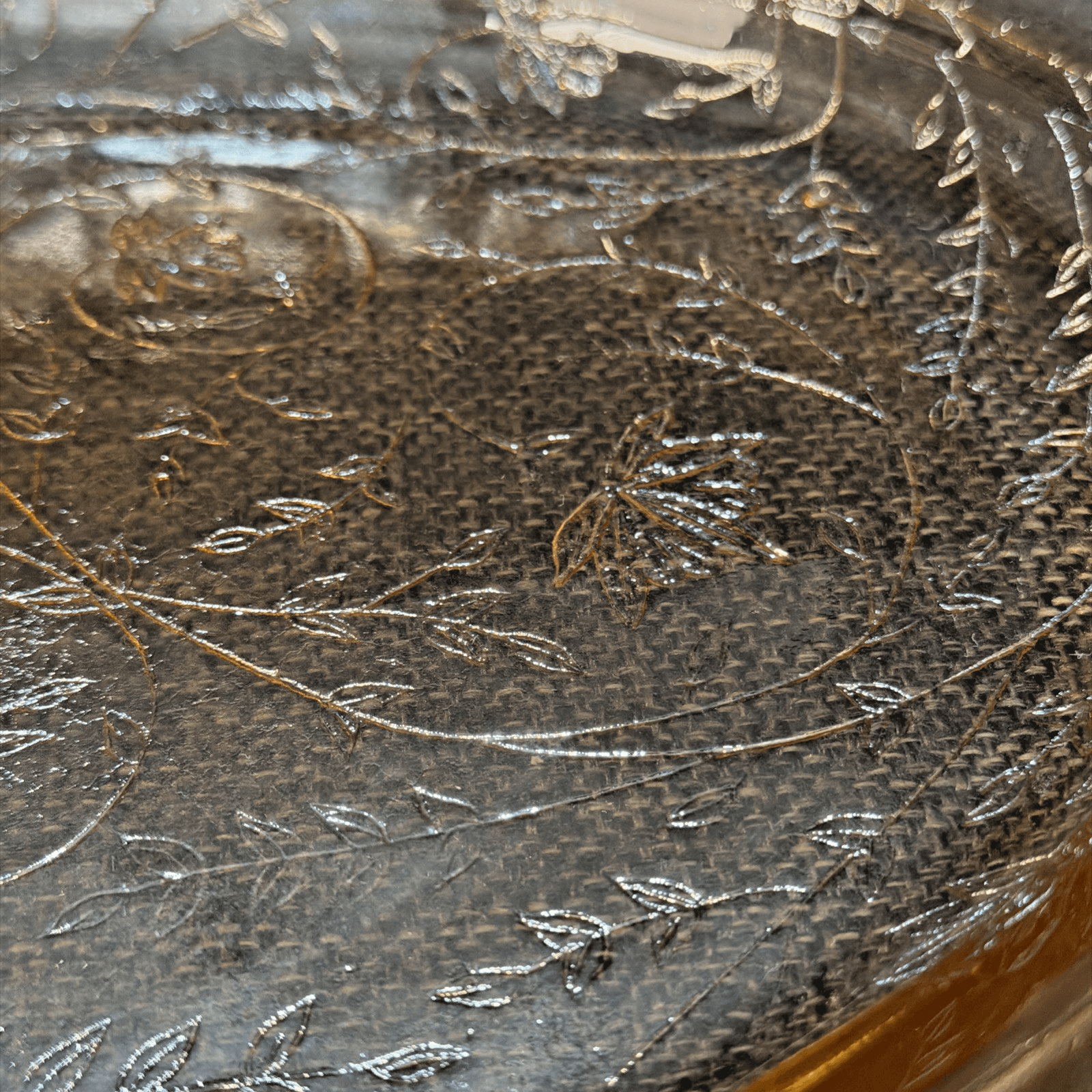 Vintage Jeannette Glass Co. Floragold Louisa Oval Serving Platter ~ 12 in. - Thumbnail 7