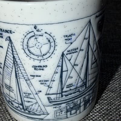 Vintage Nautical Coffee Mug Tea Cup Endurance Sailboat Yacht Blueprint Design - Thumbnail 8