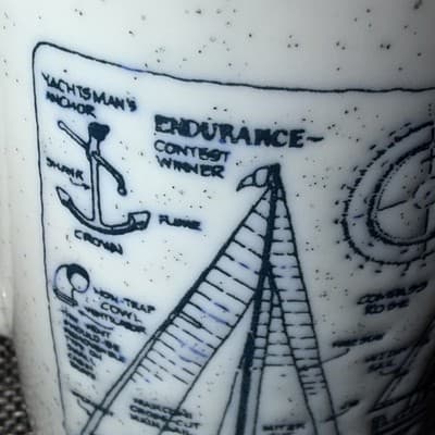 Vintage Nautical Coffee Mug Tea Cup Endurance Sailboat Yacht Blueprint Design - Thumbnail 7