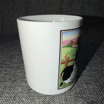 Vintage Black & White cow coffee mug cup (cow handle) Made in Japan Milk Cows - Thumbnail 3