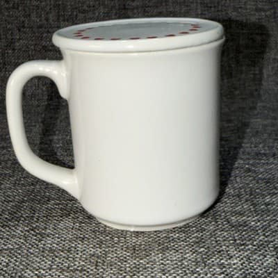 Vtg 1980’s Goose Blue Double Duck Geese Country Ceramic Mug Giftco Heart Lid - Thumbnail 5