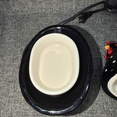 Scentsy Chicken HOKEY POKEY Black White Polka Dot Rooster Wax Warmer Retired - Thumbnail 6
