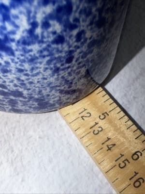 Set of 3 Spongeware Blue Ceramic Canisters Speckled Farm Style Small Medium Larg - Thumbnail 16