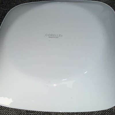4 Corelle Timber Shadows 9” Square Dinner Lunch Salad Plates Black Gray Trees - Thumbnail 5