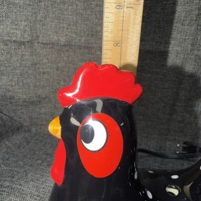 Scentsy Chicken HOKEY POKEY Black White Polka Dot Rooster Wax Warmer Retired - Thumbnail 10