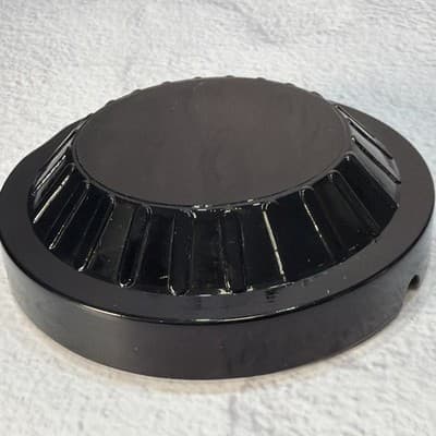 Vintage Black Round Ashtray 4.5” Across 3 Cigarette Slots Thick Glass MCM EUC - Thumbnail 8