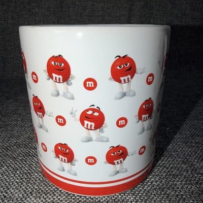 M&M's Red M&M Graphic Coffee Mug Set Of 2 Character Coffee Tea Cup Vintage - Thumbnail 4