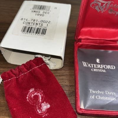 New *VINTAGE* Waterford Crystal Ornament 1990 12 Days Christmas 7 Swans Swimming - Thumbnail 2