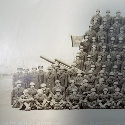Vintage 1943 WW2 Panoramic Yard Long Photo Of Army Battalion Fort Sill Oklahoma - Thumbnail 2