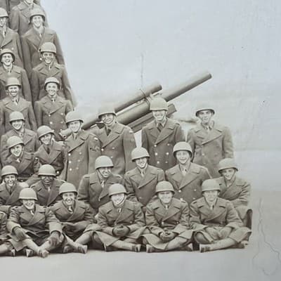 Vintage 1943 WW2 Panoramic Yard Long Photo Of Army Battalion Fort Sill Oklahoma - Thumbnail 4