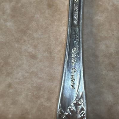 Community White Orchid Silverplate, Baby Child Fork & Spoon 4.75" - Thumbnail 6